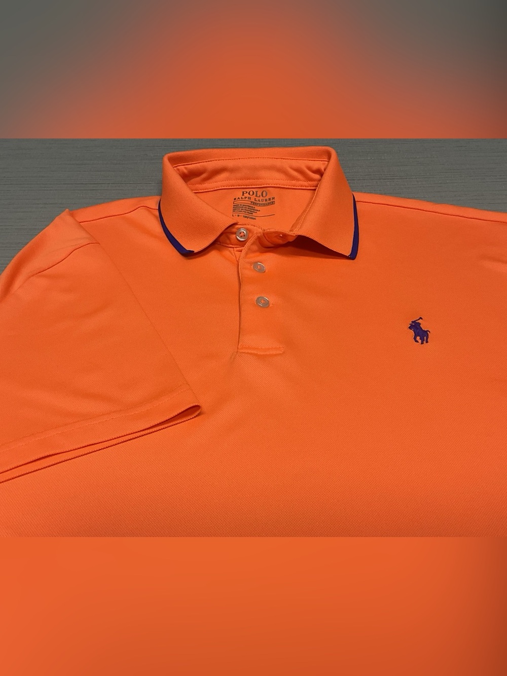Polo by Ralph Lauren Performance Orange Polo Navy Pony